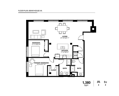 Floor plan Beam House 4A
