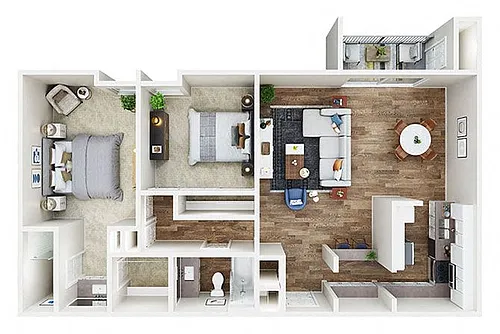 Floor plan Two Bed Two Bath A