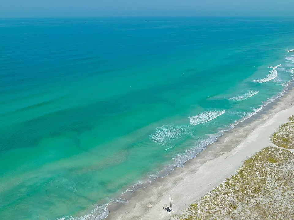 Aerial view of the beach