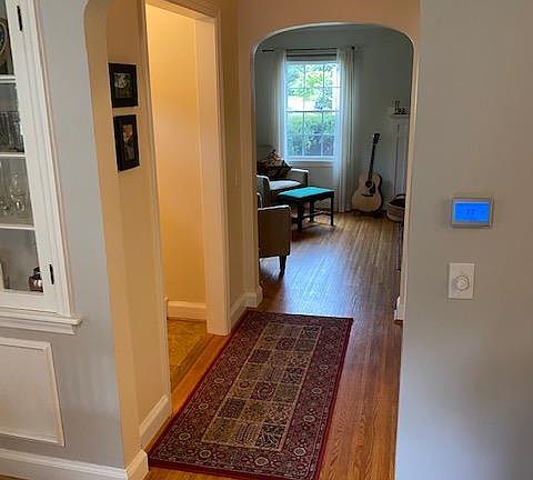 Kitchen flows into the living room