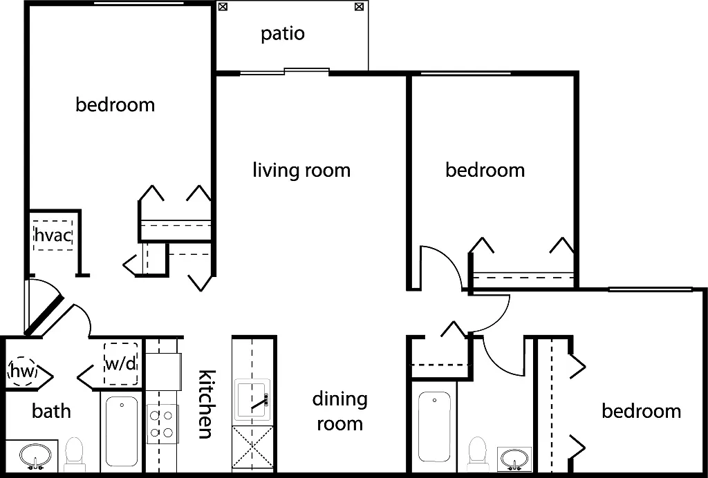 Floor plan Three-Bedroom