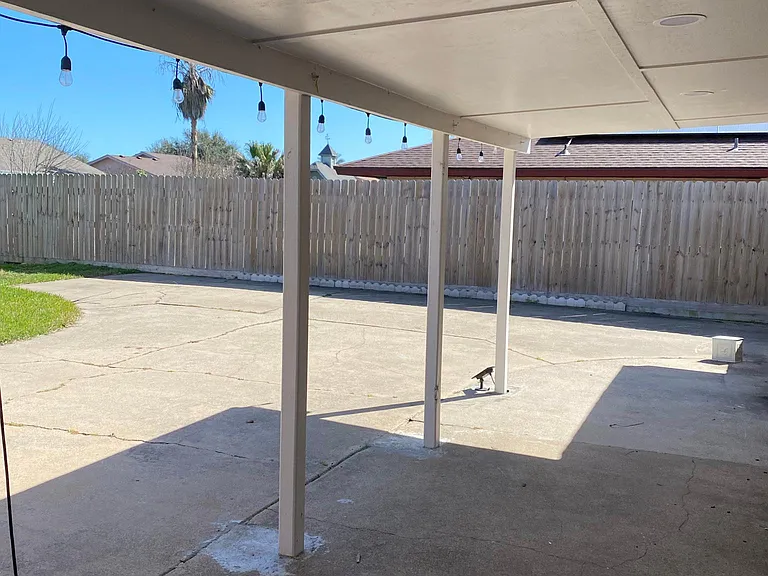 Backyard covered patio