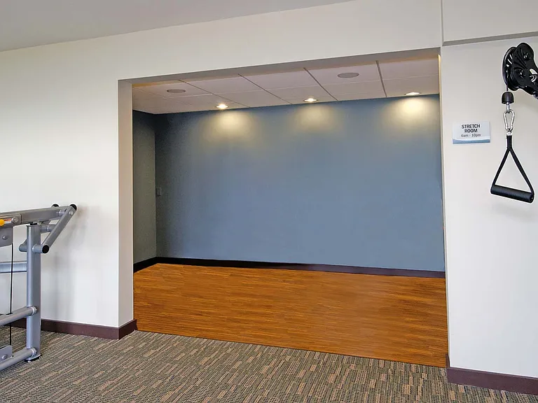 Post-workout stretching room