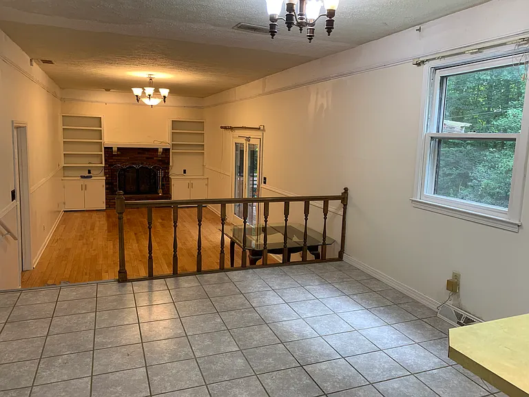 kitchen breakfast area and family room