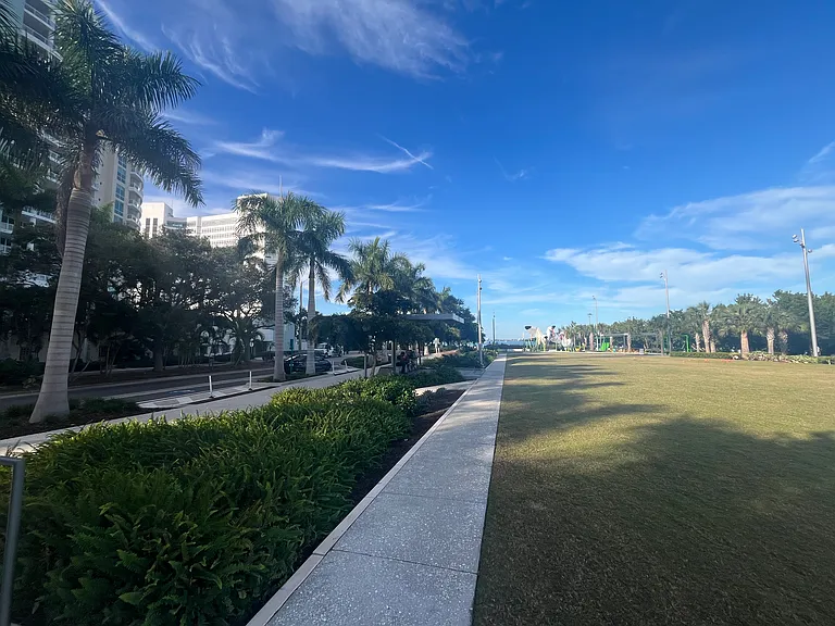 Central Broadway Park immediately adjacent to Condo on the Bay