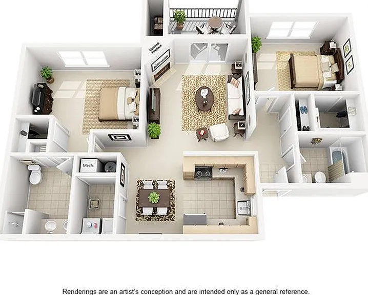 2 Bedroom | 2 Bath | 1217 SF 2 Bedroom | 2 Bath | 1217 SF