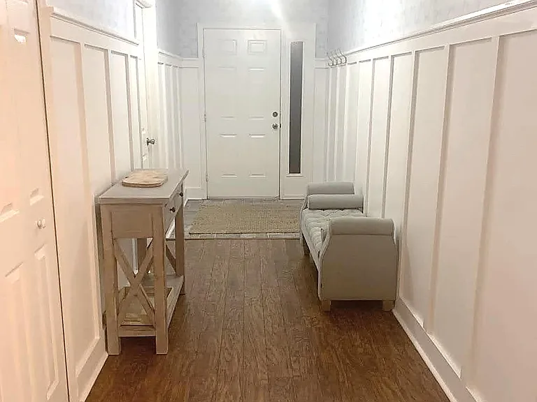 Entrance with bonus room and hall closet