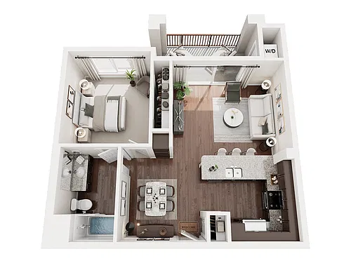 Floor plan 1 Bedroom 1 Bath