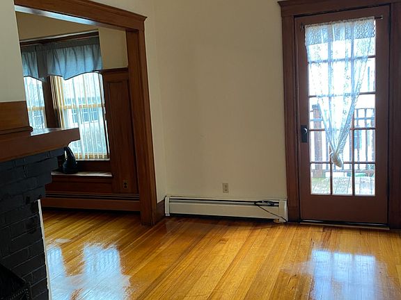 Living room with door to deck.
