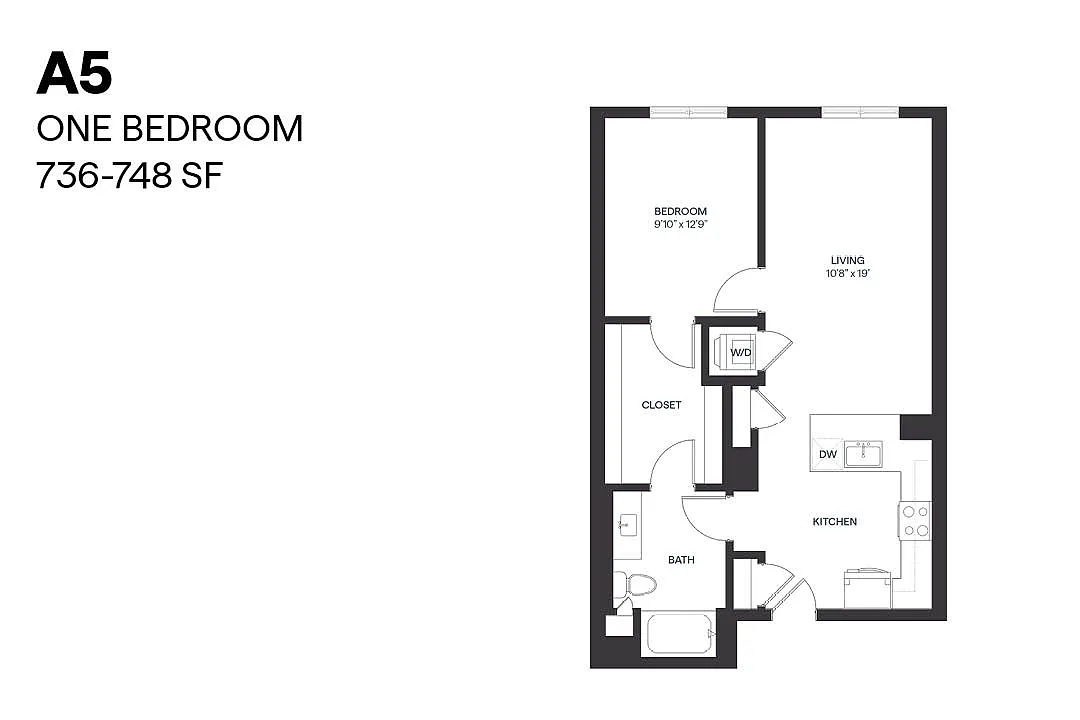 Floor plan One Bedroom A5