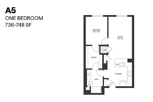 Floor plan One Bedroom A5