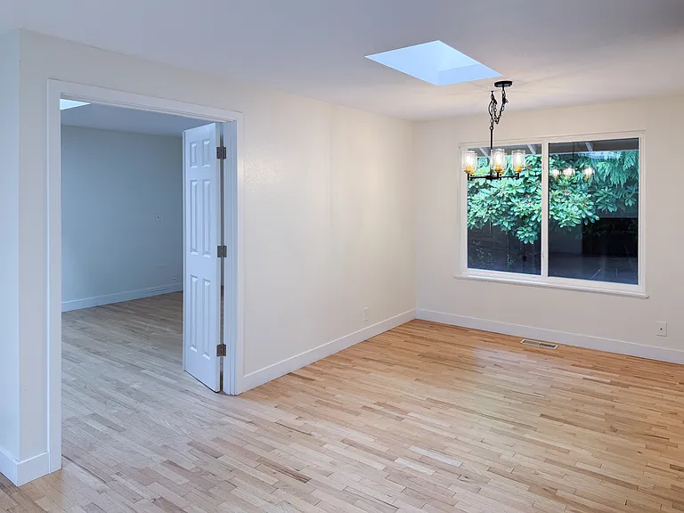 Dining room and an office on the left
