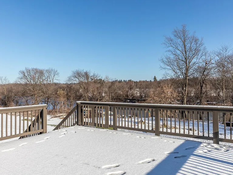 Deck overlooking the Winooski River.
