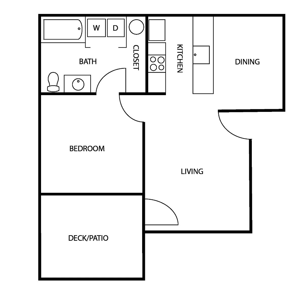 Floor plan 1 Bed 1 Bath