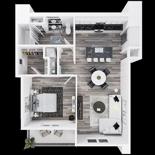 Floor plan One Bed One Bath A