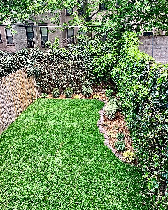 Private yard view from porch