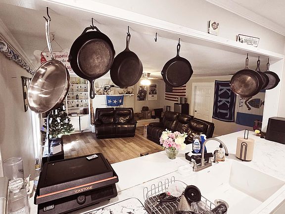 Kitchen overlooking the living room