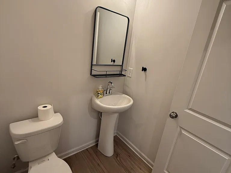 Half bathroom on garage-level floor