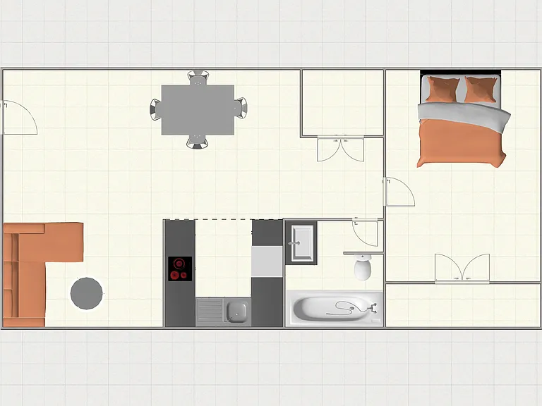 East Manor 1 Bedroom Floor Plan 2D East Manor 1 Bedroom Floor Plan 2D
