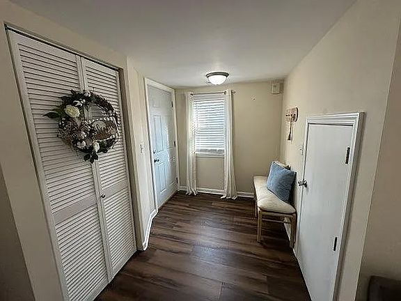 View of the living room from the kitchen.