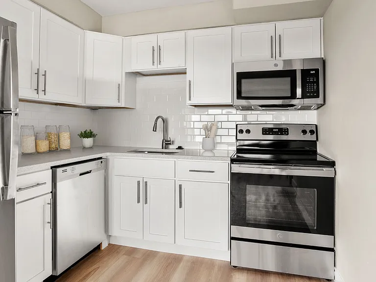 Modern kitchen with sleek finishes and high-end appliances