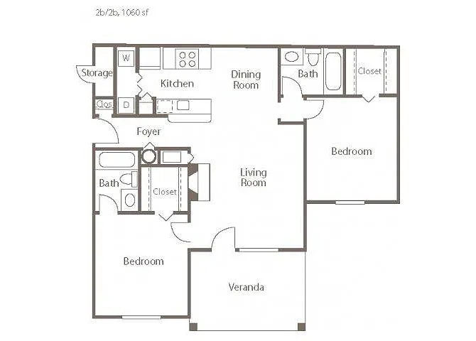 Floor plan 2 Bedroom