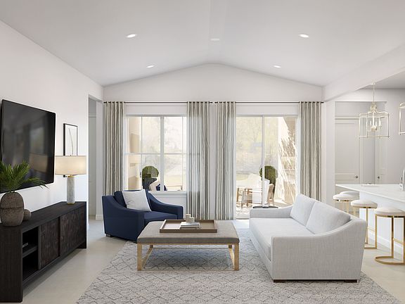 Vaulted ceiling in great room