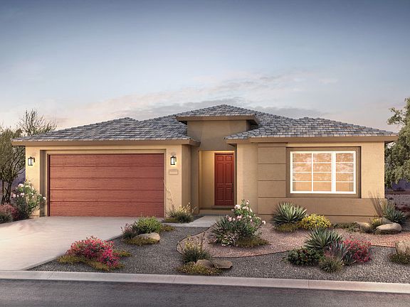 Exterior rendering shown in design style C. Choose from several different stucco color options.