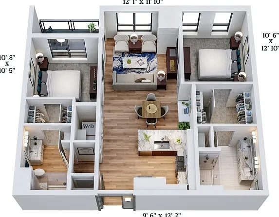 C5 | 2x2 | 1057 sq ft C5 | 2x2 | 1057 sq ft