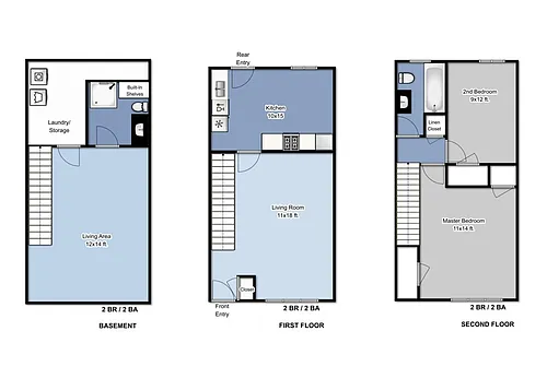 Floor plan 2 Bedroom, 2 Bath