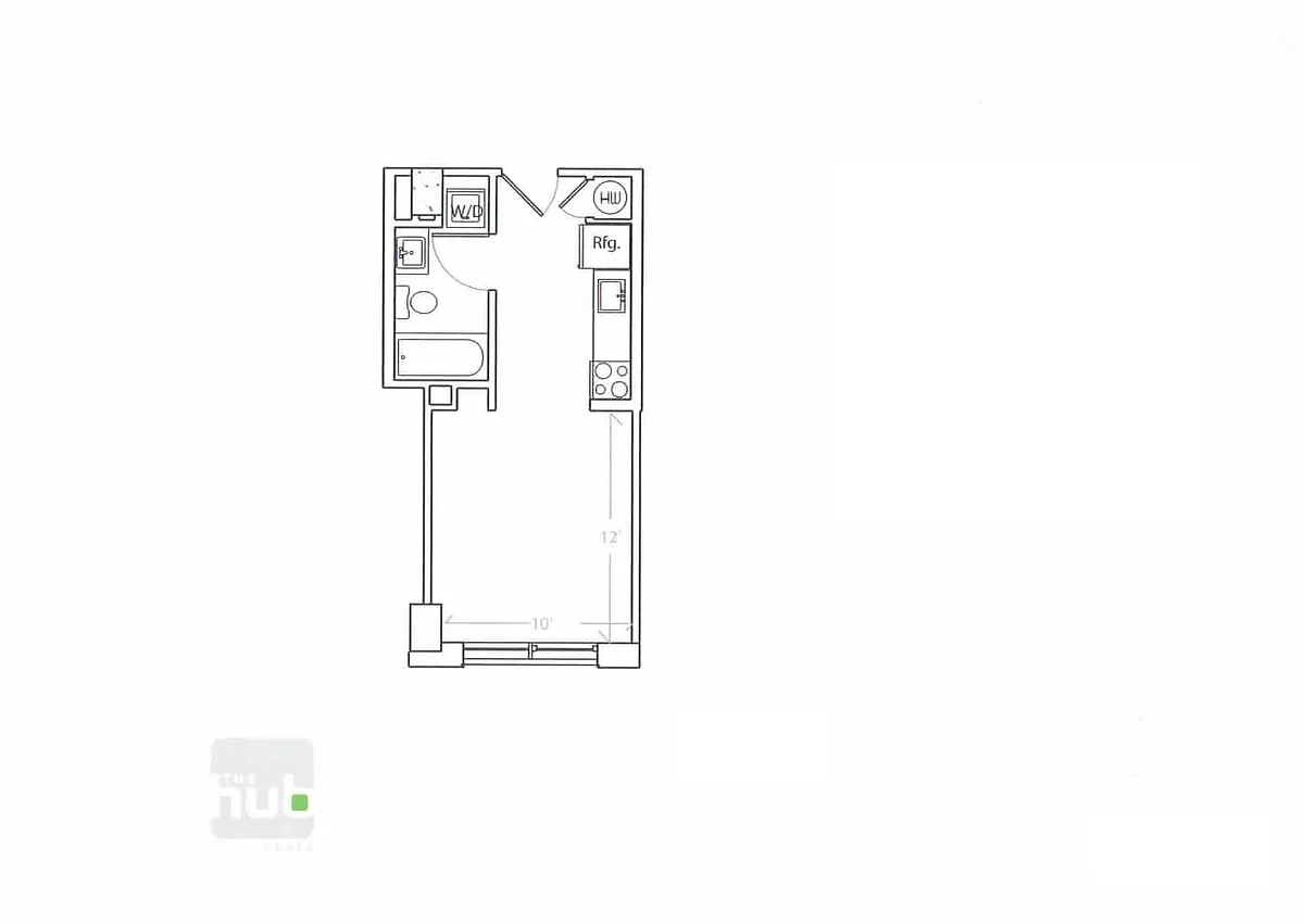 Floor plan Studio 1 Bath