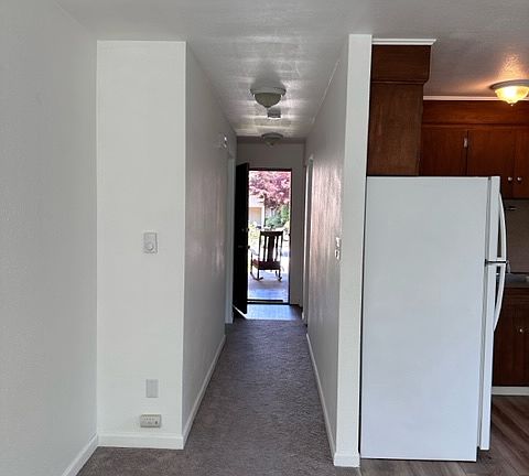 View down entryway hallway.