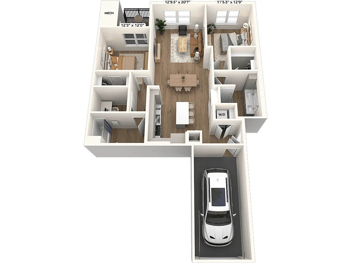Floor plan B3 Den-Direct Garage-1238-Scheme III