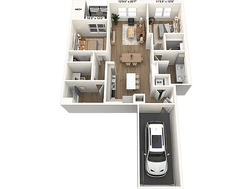 Floor plan B3 Den-Direct Garage-1238-Scheme III