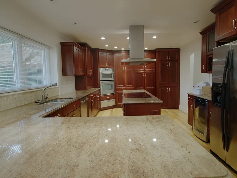 Kitchen with stainless steel appliances