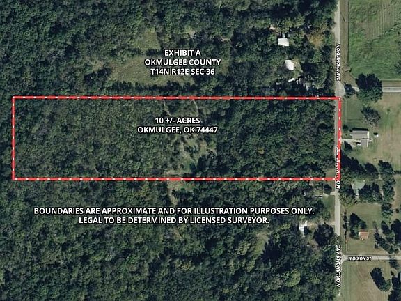 Aerial Map 10 N Oklahoma Ave Okmulgee Ok 74447