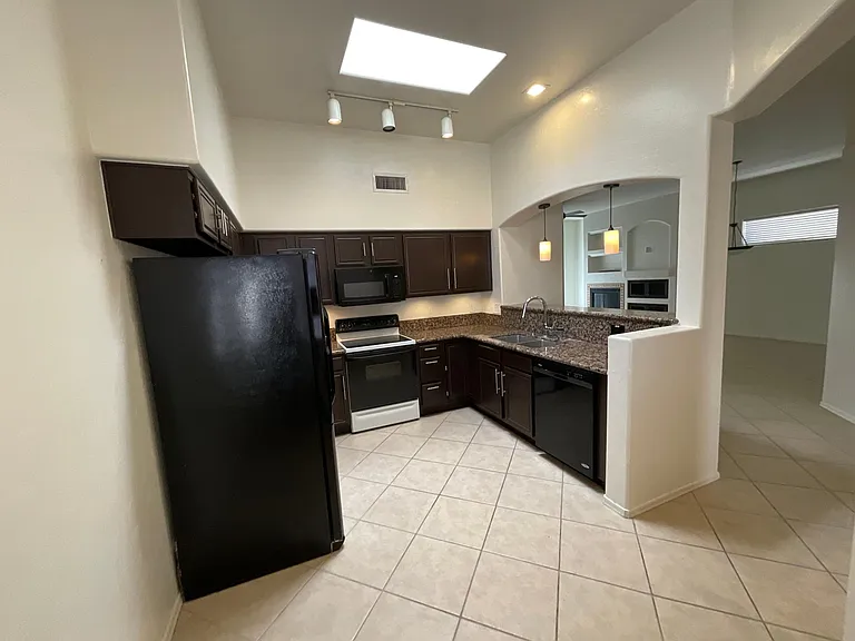 Kitchen with under cabinet lighting