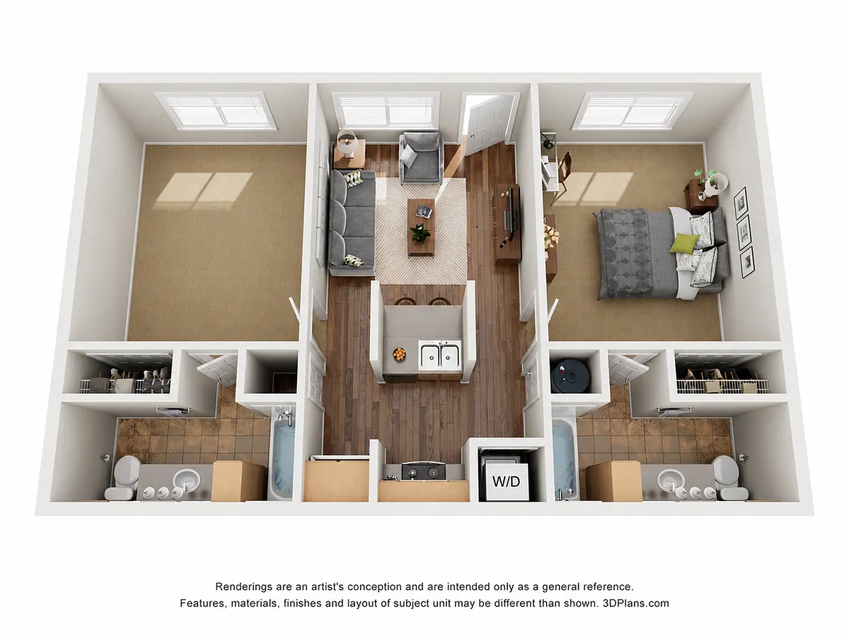 Floor plan A3 Floor Plan - 1 Bed w/ Den