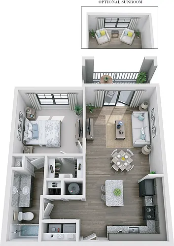 Floor plan 1BR 1BA (793 SF)