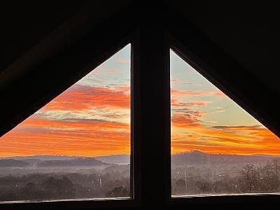 Breathtaking View of the Sunrise From the Living Room and Kitchen.