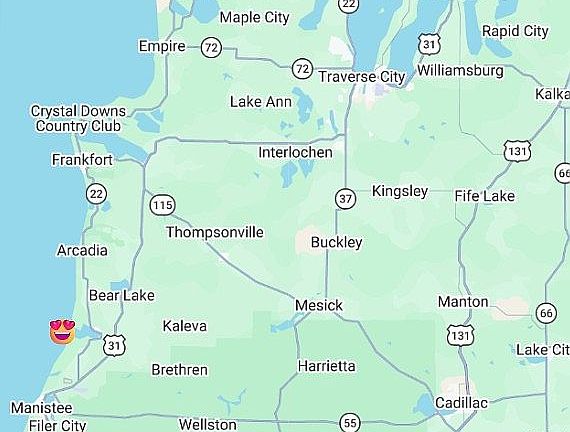 North of Manistee 1 hr to TC