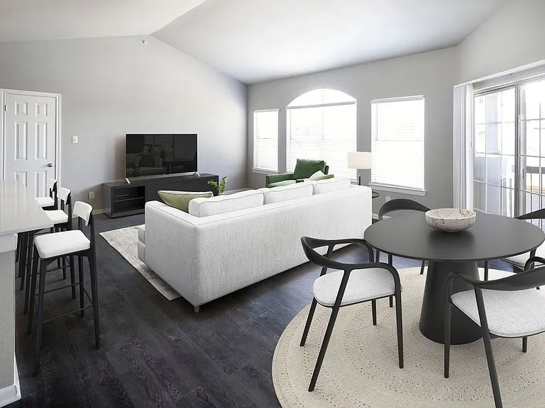Classic Package II living and dining room with hard-surface flooring