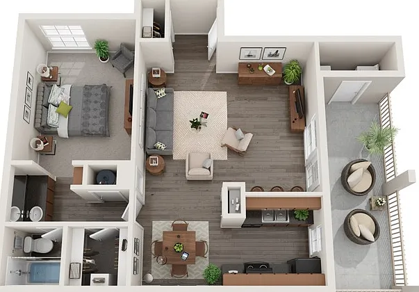 One Bedroom, 742 sqft, Full-Sized Washer/Dryer Connections, Patio/Balcony, Walk-in Closet One Bedroom, 742 sqft, Full-Sized Washer/Dryer Connections, Patio/Balcony, Walk-in Closet