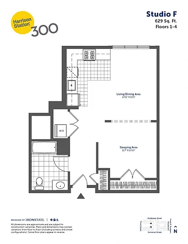 Floor plan Studio F