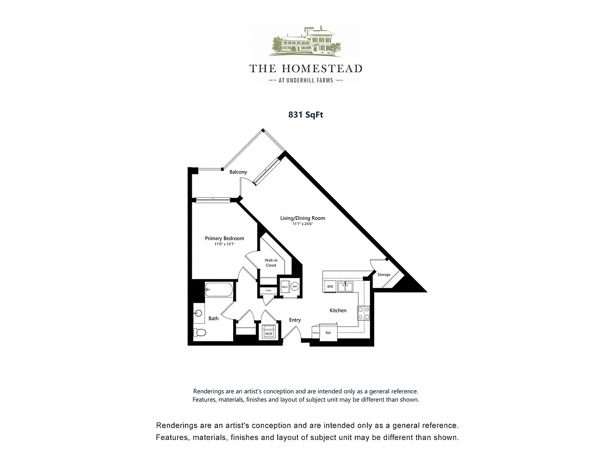 Floor plan One Bedroom One Bath