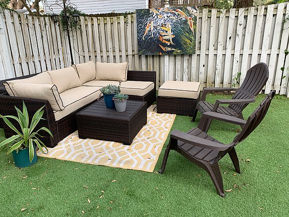 backyard is perfect for relaxing