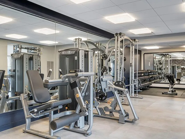 Fitness center with strength equipment