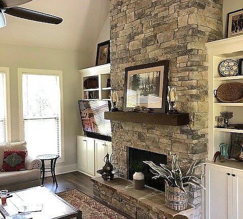 Stack-stone Fireplace
