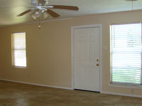 Front door and dining room