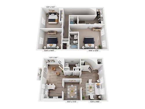 Floor plan 3 bed 2.5 bath Town Renovated - Jennings